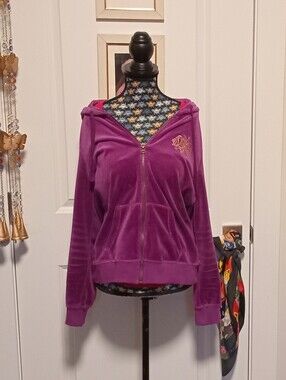 Vintage 2000s purple and gold ANGEL Bossini zip-up hoodie